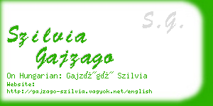 szilvia gajzago business card